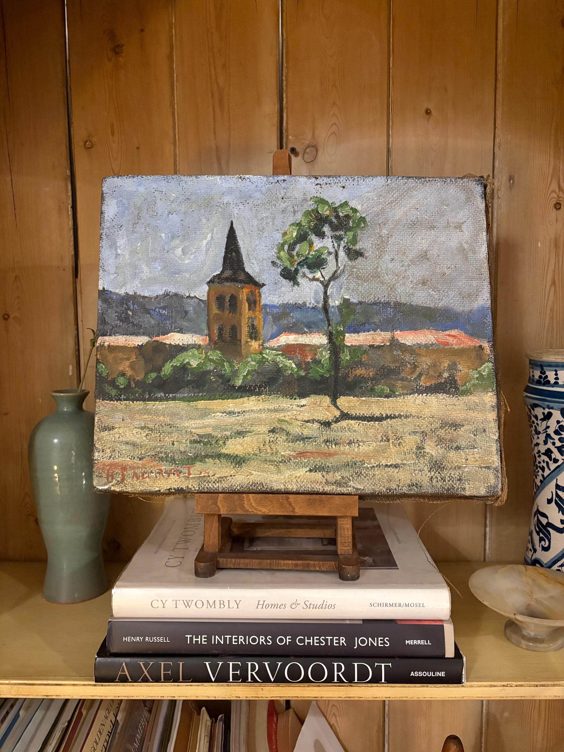 French Oil Original Church Village - Etsy