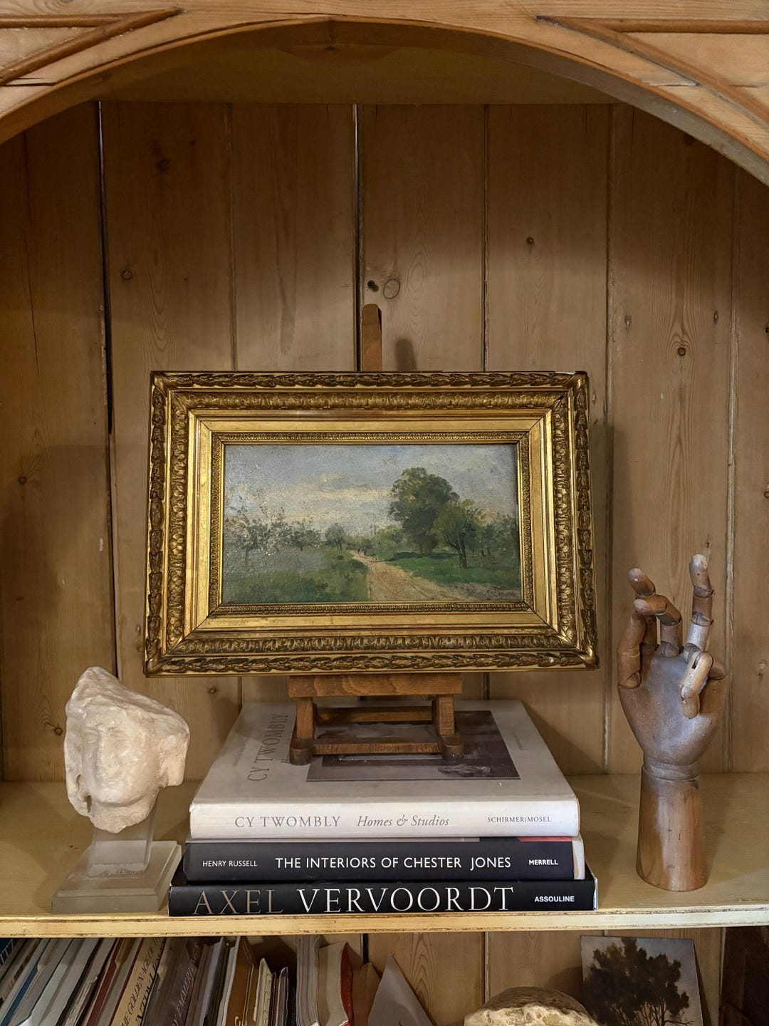 Moody Antique French Oil Painting, Country Lane With Trees, Signed ...