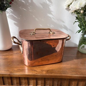 RARE Antique Copper Daubiere / Vintage French Copper Kitchenware / Circa 1920 / Antique French Country Cookware / Rustic Kitchenware
