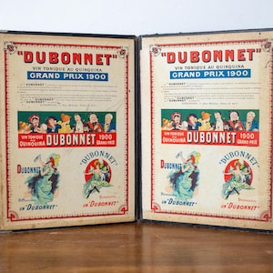 Portada de menú antigua original / aperitivo Dubonnet (desde 1846) / Affiches Clerice Frères Paris, 1900