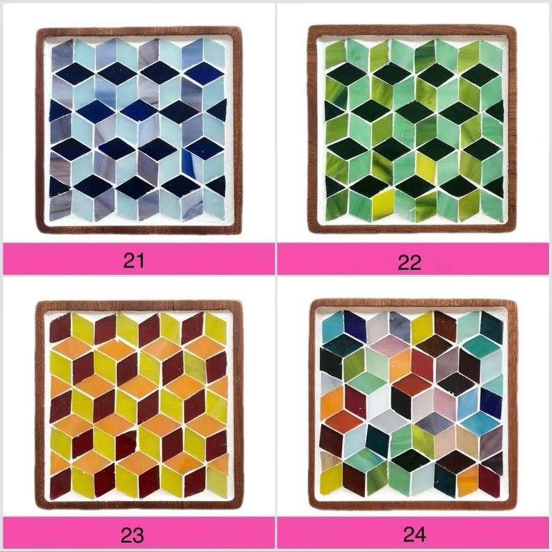 Mosaic kit diy coaster kit for adults craft kit make your own coaster arts and crafts kit for teen stained glass kit for beginner mosaic kit image 6