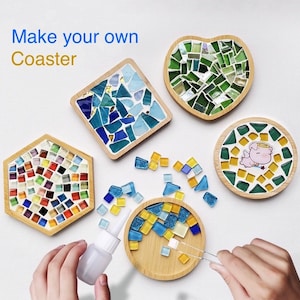 Mosaic kit diy coaster kit for adults craft kit make your own tray trivet arts and crafts home hobby craft kit for kids mosaic tile kit