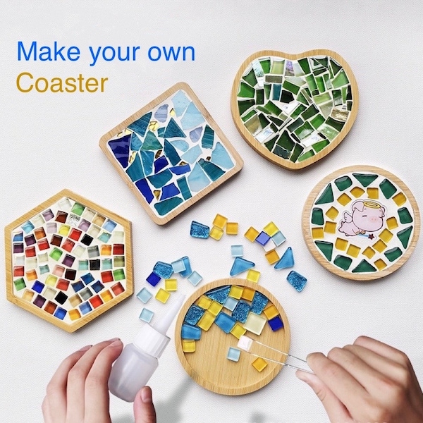 Mosaik Kit Untersetzer Kit für Erwachsene Bastelkit Untersetzer Bastelset Kunst und Handwerk Bastelset Hobby Kinder Bastelsets Mosaikfliesen