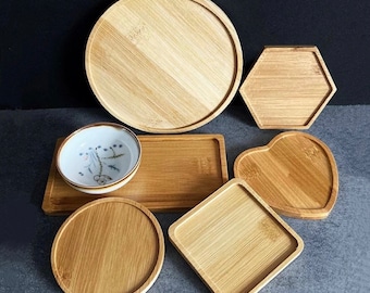 Bamboo wood coaster frame bamboo tray trivet base for the mosaic coaster kit make your own coaster handmade craft project diy craft supplies