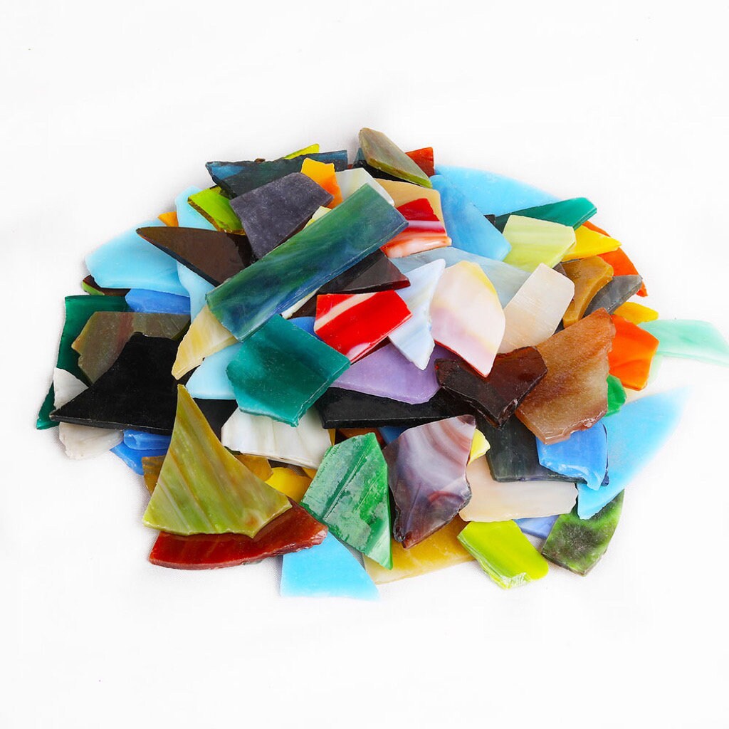 Mosaic Glass Pieces Irregular Shape Assorted Colours Mosaic Tiles