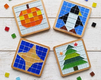 DIY Mosaic Coaster Craft Kit: Home Hobby, Arts & Crafts