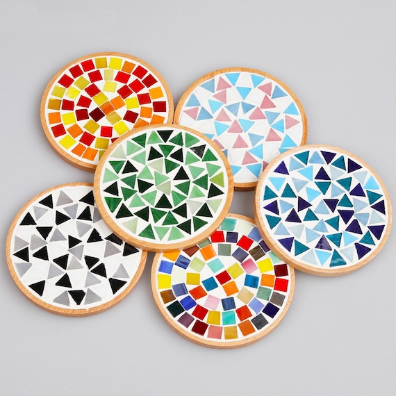 Mosaic kit diy coaster kit for adults craft kit make your own coaster arts and crafts kit for teen stained glass kit for beginner mosaic kit