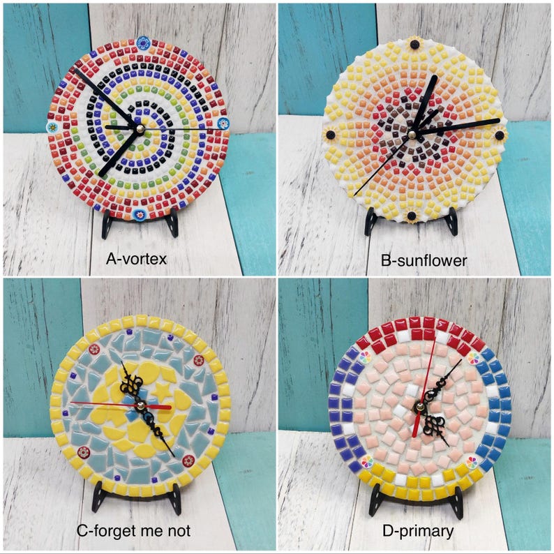 Mosaic Kit Diy Clock Craft Kit for Kids Adults Crafting Mosaic Clock ...