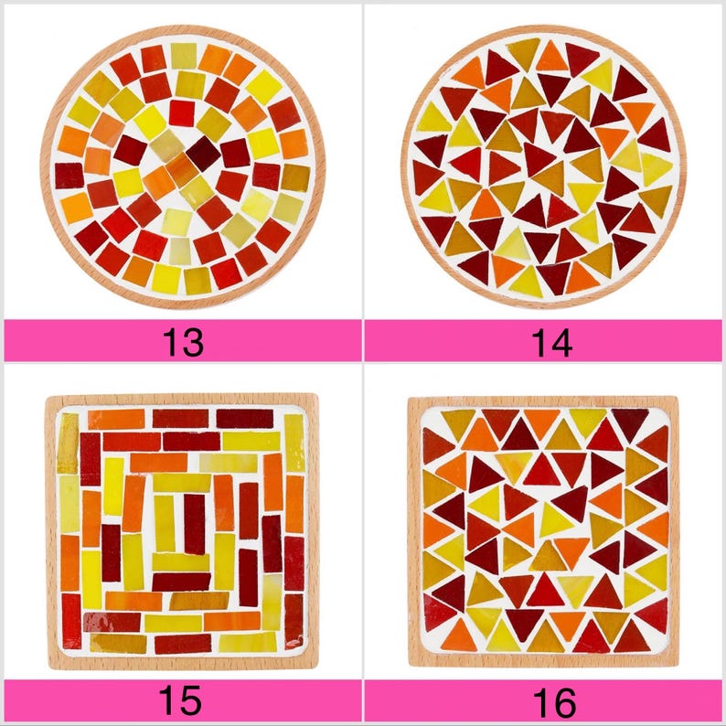 Mosaic kit diy coaster kit for adults craft kit make your own coaster arts and crafts kit for teen stained glass kit for beginner mosaic kit image 4