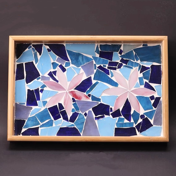 Mosaic Glass Pieces Leaf Petal Shape Multiple Colours Mosaic Tiles