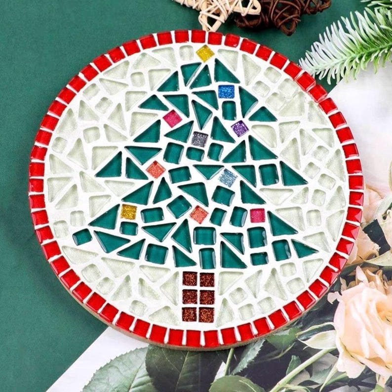 Diy craft kit for adults mosaic kit diy mosaic trivet kit home hobby wall art and craft kit for kids party make your own mosaic trivet kit zdjęcie 1