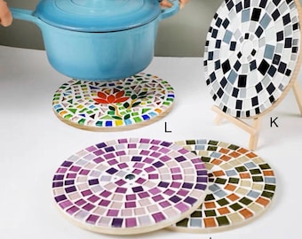Diy craft kit for adults mosaic kit diy mosaic trivet kit home hobby wall art and craft kit for kids party make your own mosaic trivet kit