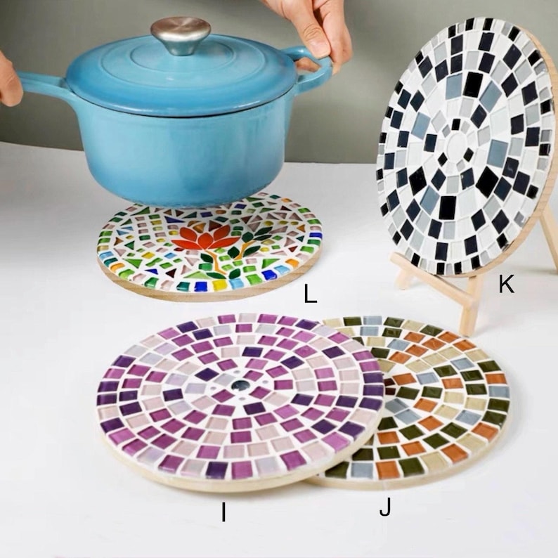 Diy craft kit for adults mosaic kit diy mosaic trivet kit home hobby wall art and craft kit for kids party make your own mosaic trivet kit zdjęcie 2