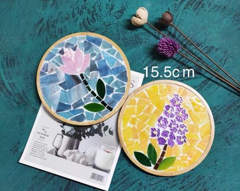Diy craft kit for adults mosaic kit diy mosaic coaster trivet home hobby arts and crafts project craft kits for kids party stained glass kit
