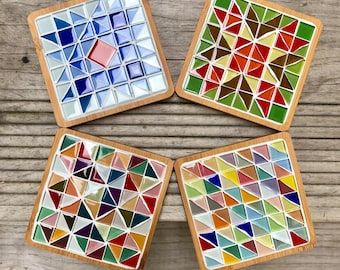 Mosaic coaster diy craft kit for adults craft kits for kids arts and crafts make your own coaster home hobby craft personalized mosaic kit