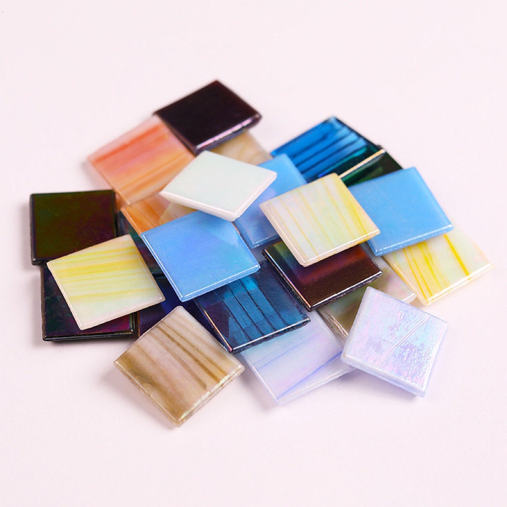 Mosaic Glass Pieces Square Multi Colour Vitreous Mosaic Tiles DIY