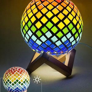 Diy craft kit for adults mosaic kit diy mosaic table desk moon lamp kit stained glass kit home hobby craft project craft kit for kids party
