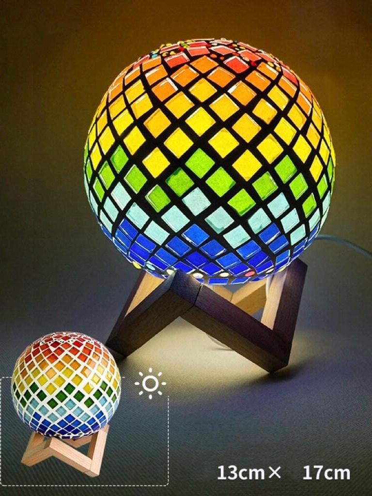 Diy craft kit for adults mosaic kit diy mosaic table desk moon lamp…