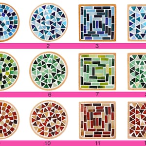 Mosaic kit diy coaster kit for adults craft kit make your own coaster arts and crafts kit for teen stained glass kit for beginner mosaic kit image 3