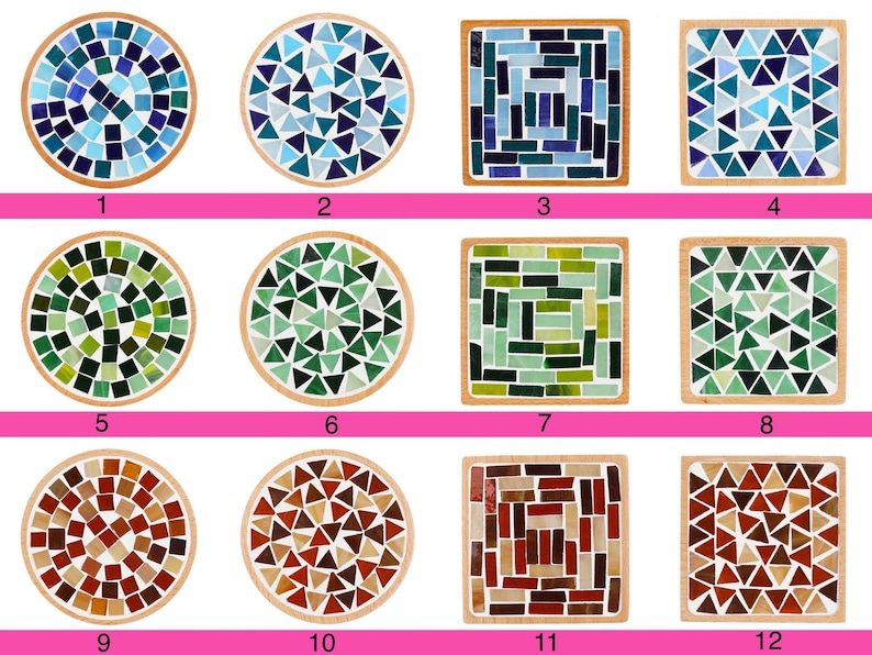 Mosaic kit diy coaster kit for adults craft kit make your own coaster arts and crafts kit for teen stained glass kit for beginner mosaic kit image 3
