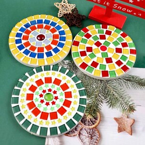 Diy craft kit for adults mosaic kit diy mosaic trivet kit home hobby wall art and craft kit for kids party make your own mosaic trivet kit zdjęcie 3