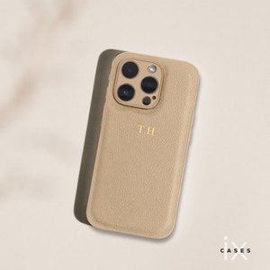 Étui en cuir personnalisé pour iPhone 15 Pro Max 14 Pro 13 12, étui en cuir gravé monogramme pour iPhone, cadeau pour elle image 4