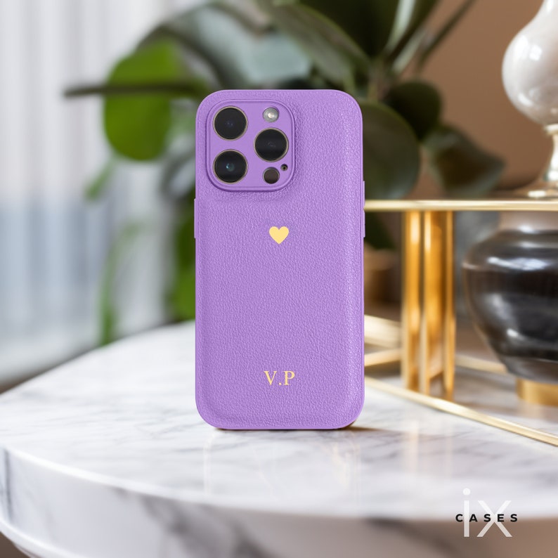 Leather iPhone Case Personalized for iPhone 15 Pro 14 Pro Max 13 12