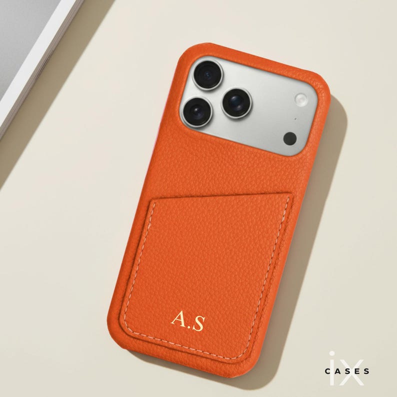 Personalized Phone Case with Card Holder for iPhone 17 16 15 14 13 Pro Max, Letters Initials Engraved Phone Cover, Gift For her image 6