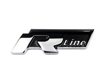 VW R-line Car Rear Side Emblem Badge Chrome & Black Tiguan - Etsy