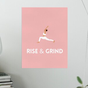Rise & Grind, Motivational Poster, INSTANT DOWNLOAD, Motivational Gym Art, Home Gym Decor, Fitness Wall Art, Gym Sign