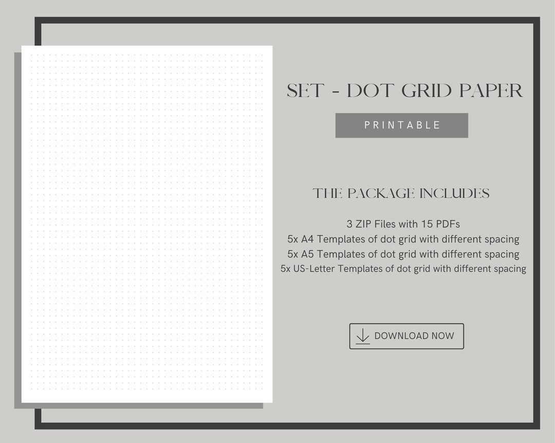 Dot Grid Paper Bullet Journal Template for Easy Printing - Etsy
