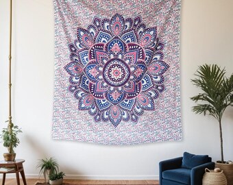 Lotus Flower Mandala Tapestry Indian Ombre Wall Hanging Bedspread Backdrop Throw Curtain Hippie Art Bohemian Home Dorm Decor