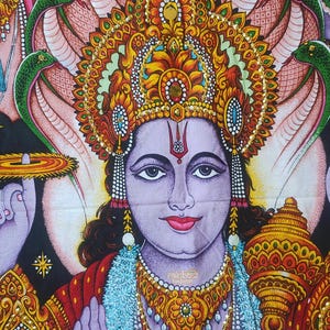lord vishnu wall hanging hindu Indian tapestry