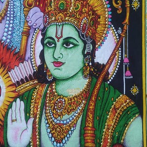 Lord rama as Indian deity sequin art wall decor