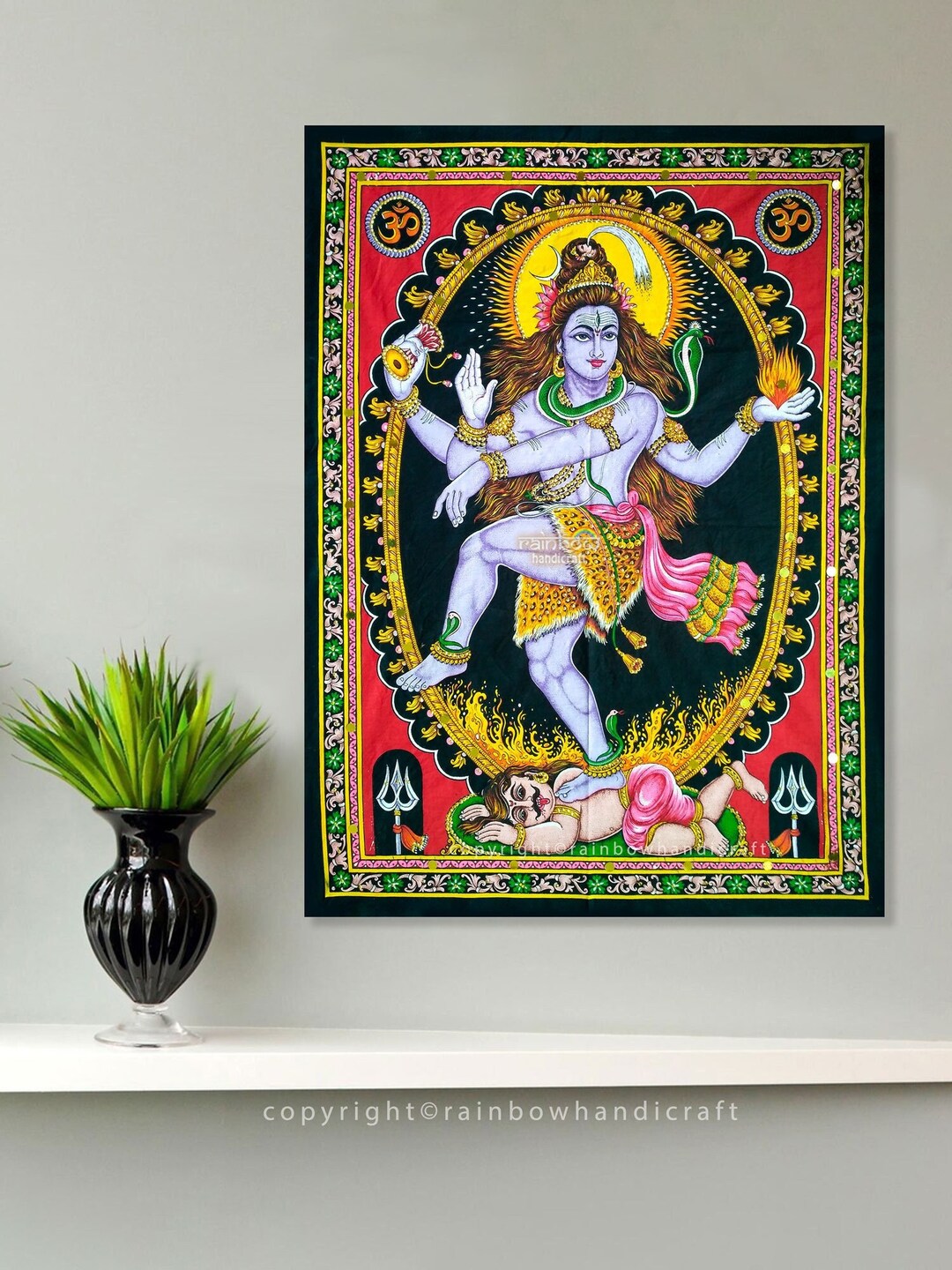 Buy Hindu Lord Shiva Dance Nataraja Sequin Wall Hanging God Shiv Dance