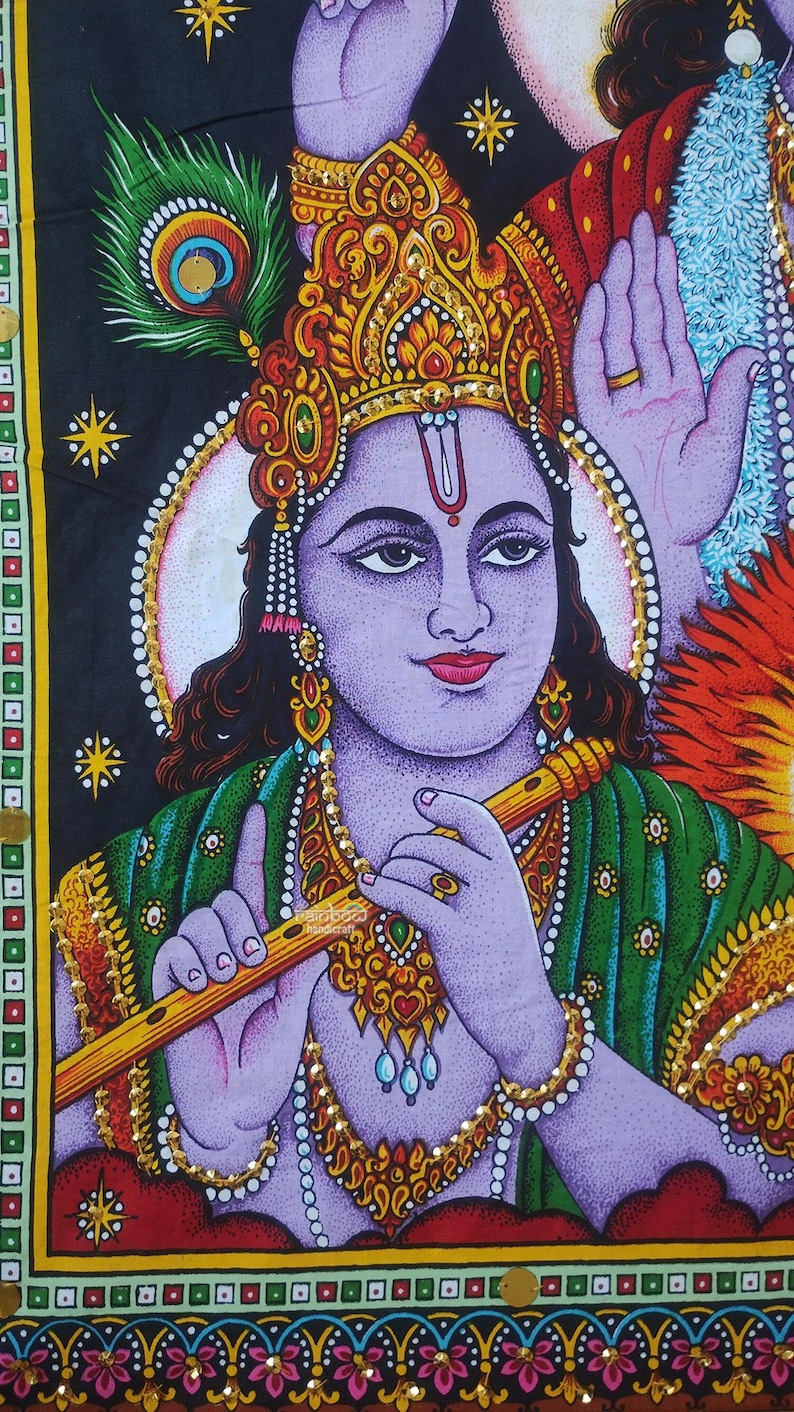 lord krishna print poster wall tapestry