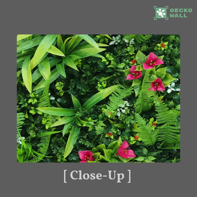 LAGOS Premium Jungle Pink Flowers Plant Wall 50 X 50 Cm Flower Orchid Artificial Plant Wall