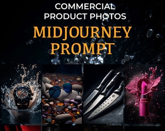 Commercial product photos  for midjourney image prompt