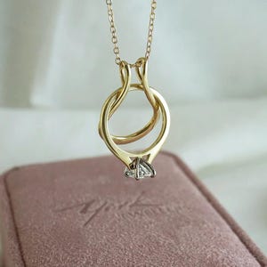 Ring-Halter-Halskette 14K vergoldet, Verlobungsmagie-Ring-Wächter-Schmucksachen, Hufeisen-zierlicher Schmuck, Geschenk für sie, Geschenk für ihre Krankenschwester