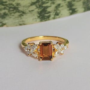 Garnet Octagon Ring, Wedding Engagement Anniversary Ring, Promise Ring For Her, Birthstone Ring Mother&#39;s Day Gift, Elegant Ring Gift For Her