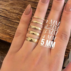 Gold Plated Sterling Silver Stacking Ring: Thin Minimalist Wedding Band