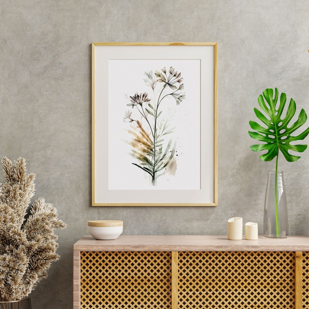 Line Art Minimalist Poster. Floral Print. Printable Flower Wall Art ...