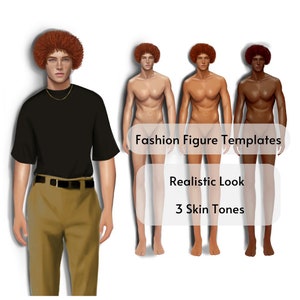 Figura de moda masculina, croquis de moda masculina, modelos de moda coloridos, ilustração masculina realista, croquis de moda procreate, modelo de gengibre