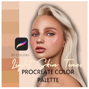 Skin Tone Palette for Procreate, 30 Realistic Skin Tone, Portrait color for Procreate, Full Skin Color Palette, Light Skin Color Procreate
