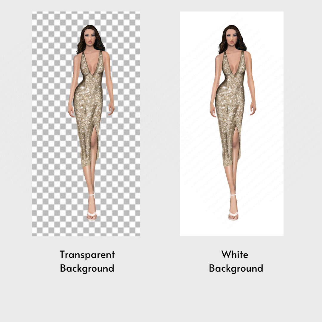 Model Design Templates Custom Fashion Model Templates, Realistic Custom Illustration, Female ...