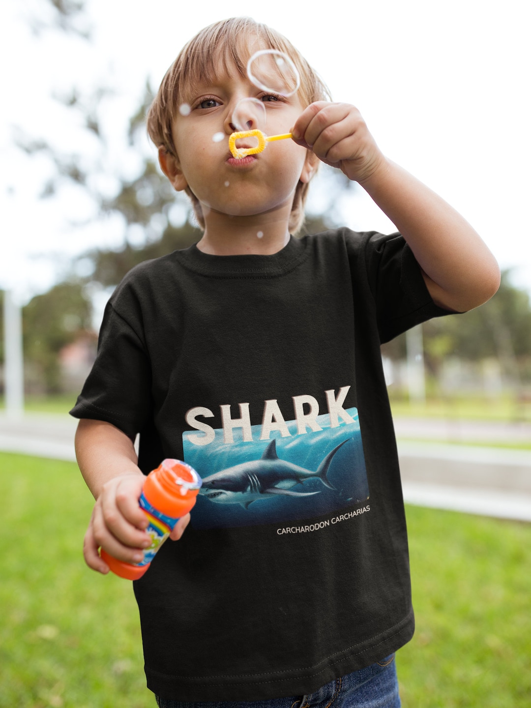 Boys White Ark Boat Printed Casual Shirt