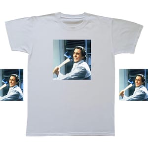 Patrick Bateman Axe T-Shirt - Amerikanische Psycho Horror Film Grafik, 90er Retro Stil, 100% Baumwoll-T-Shirt