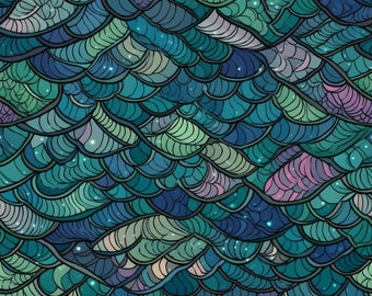 Mermaid Scale Digitales Muster - Instant Download