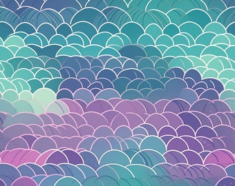 Mermaid Scale Digitales Muster - Instant Download