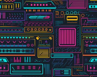 80er Jahre Synth Style Digitales Schnittmuster - Instant Download